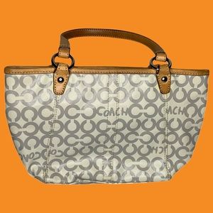 Coach Monogram Handbag- White and Grey